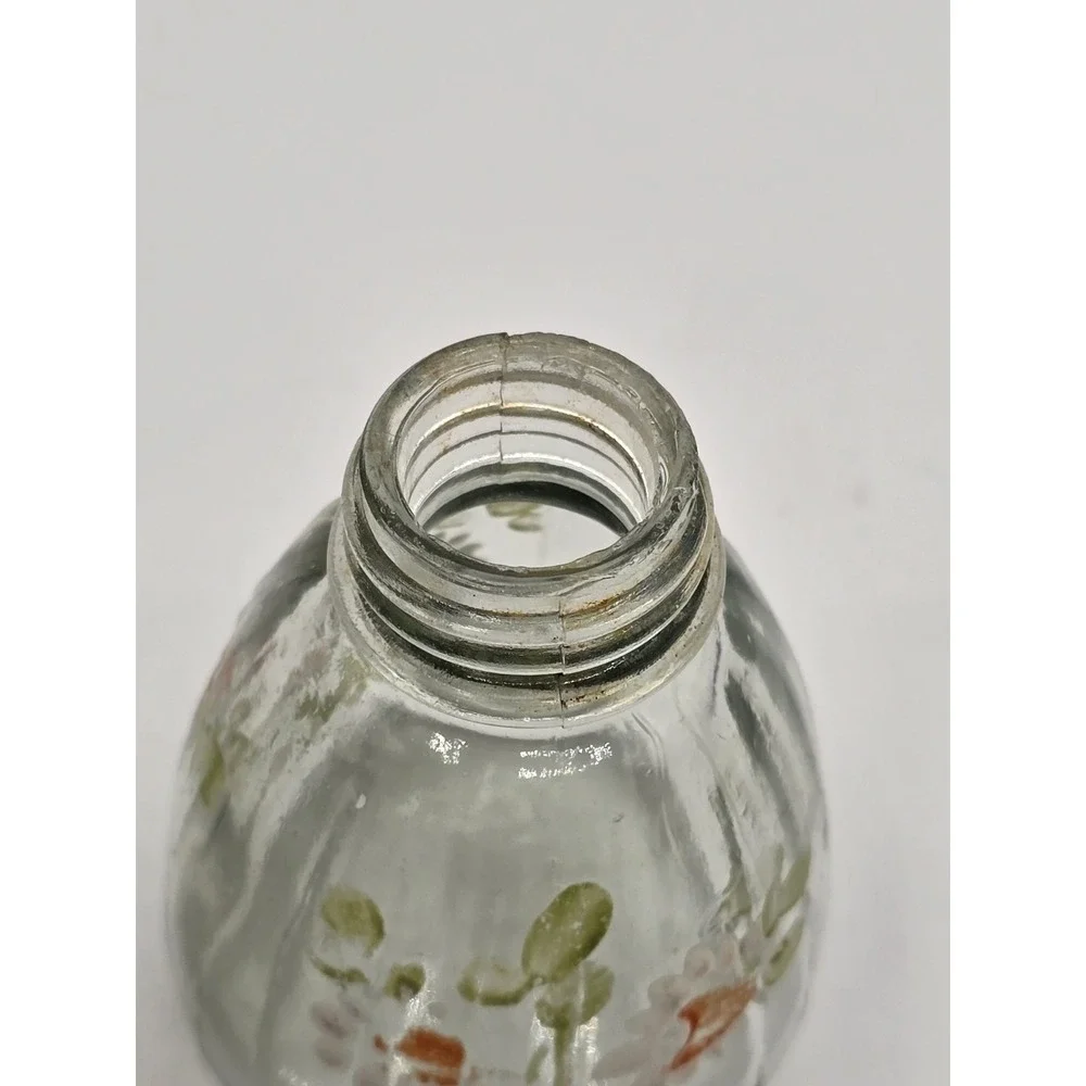 Vintage Hand Painted Daisy Floral Glass salt &‎ pepper shakers